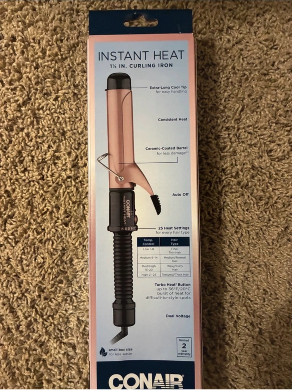 Conair Instant Heat 1¼-inch Curling Iron - Rose Gold/Black